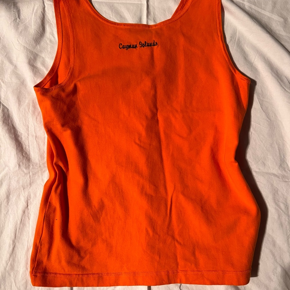 Harley-Davidson Orange Fitted Sleeveless Tank Top